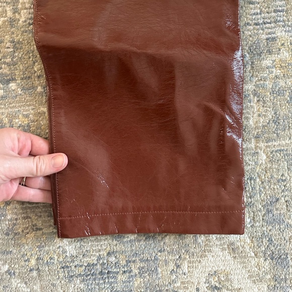 Brown Abercrombie and Fitch 90s straight leather pants - Picture 6 of 12